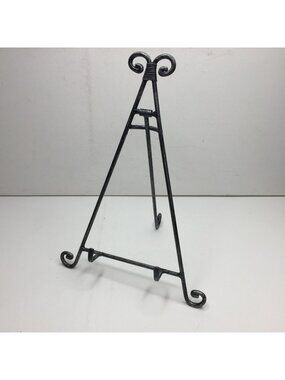 13" Black Easel Elegant Photo Plate Painting Display Tabletop Home Decor